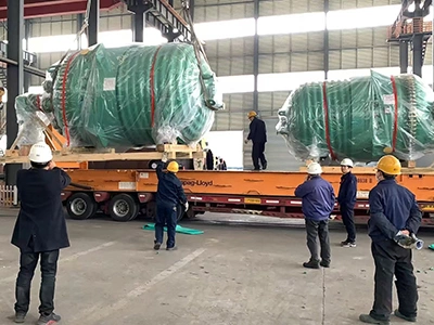 20000L glass lined reactor with half-coiled jacket, exported to a customer in the United States