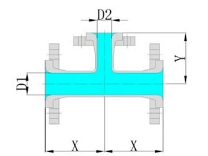Glass Lined Reducing Tee and Cross