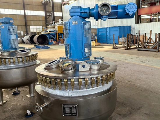 Non-standard flat-cover glass lined reactor with stainless steel cladding